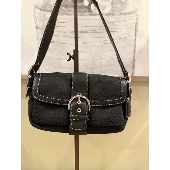 バッグ Coach Suede Signature Slim Flap y2k rare Y2k coach soho suede leather - Gem